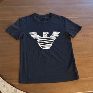 Emporio Armani Dark Blue Tee with White Logo